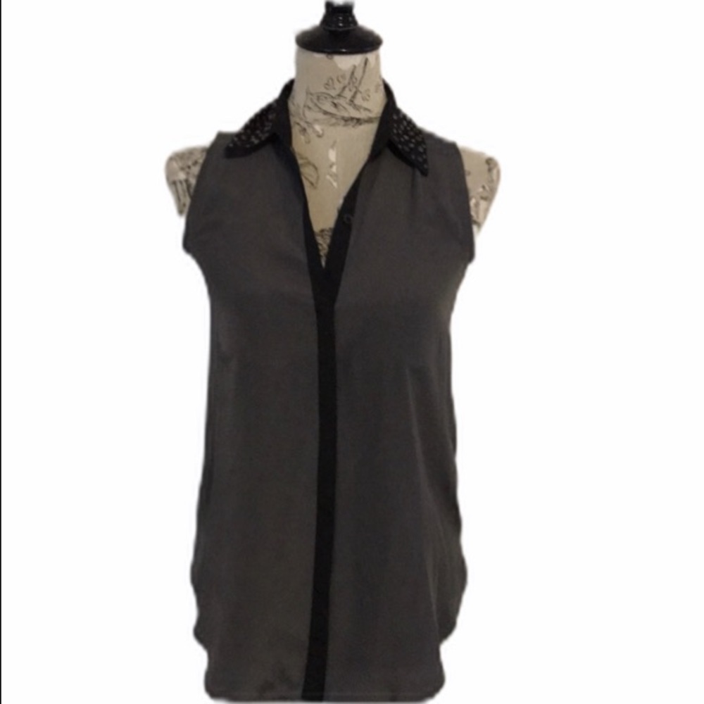 *ROCK & republic gray button top XS